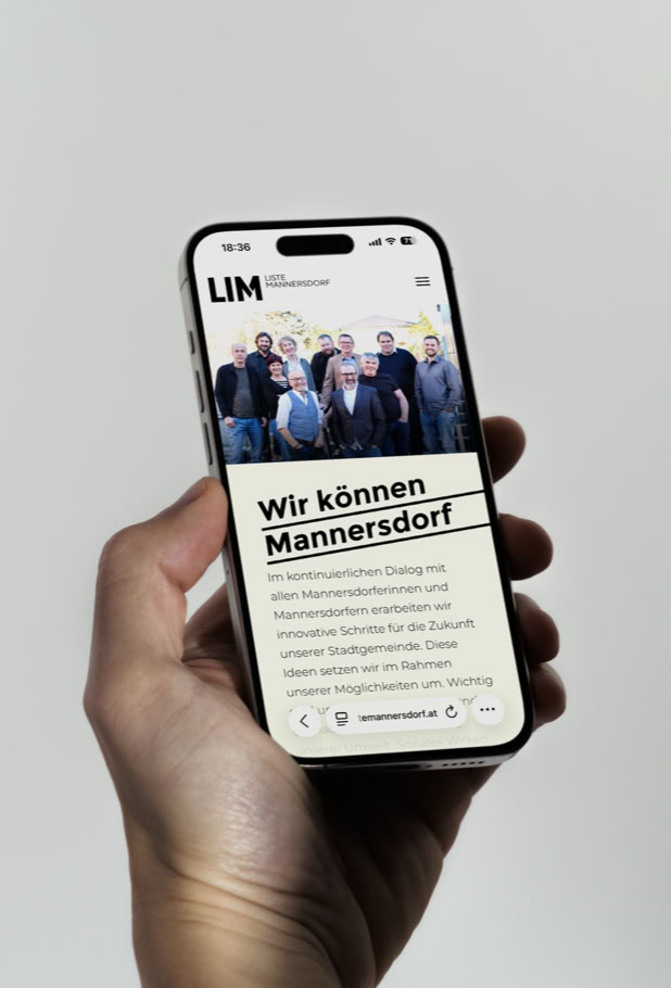 LIM Liste Mannersdorf mobile Website